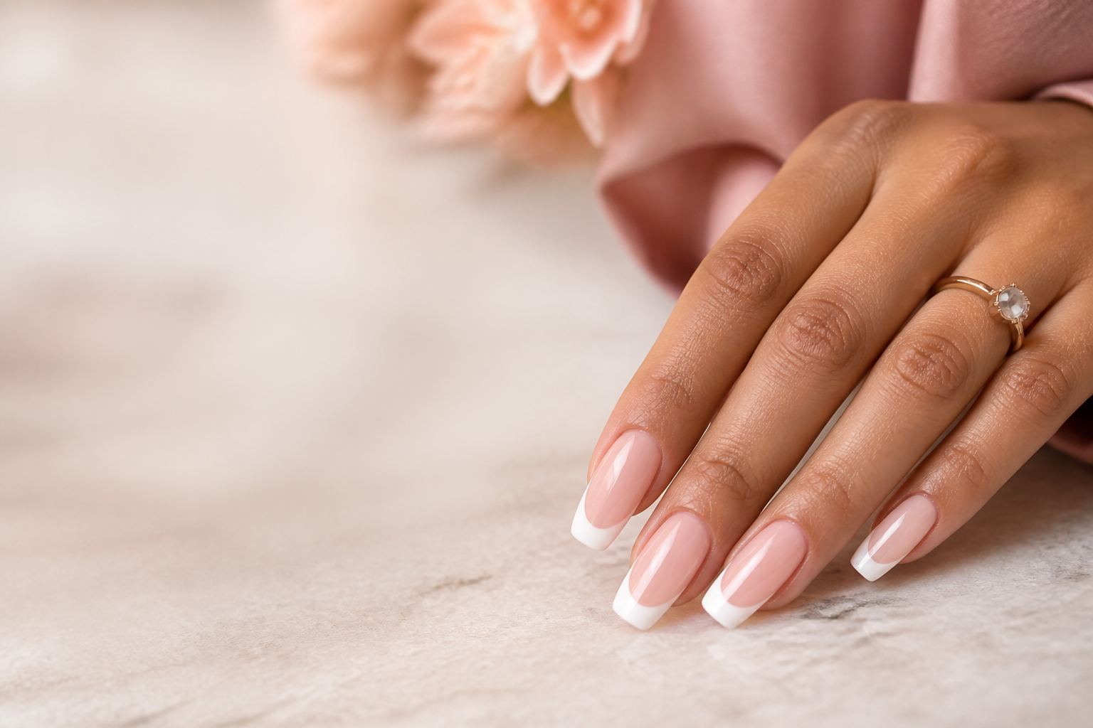 Classic French tip press-on nails