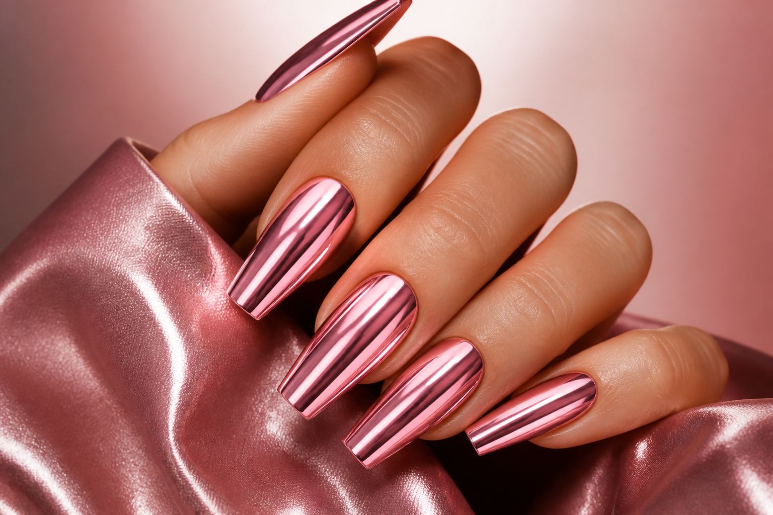 Chrome press-on nails